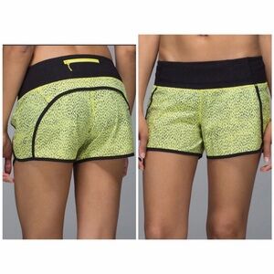 Lululemon Run Speed Short Dottie Dash Clarity Yellow Black